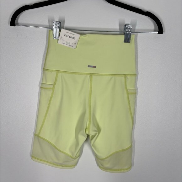 Aerie Women XS Yellow Smooth Medium Support Pockets Mesh Hi-Rise Bike Short NWT - Picture 5 of 10
